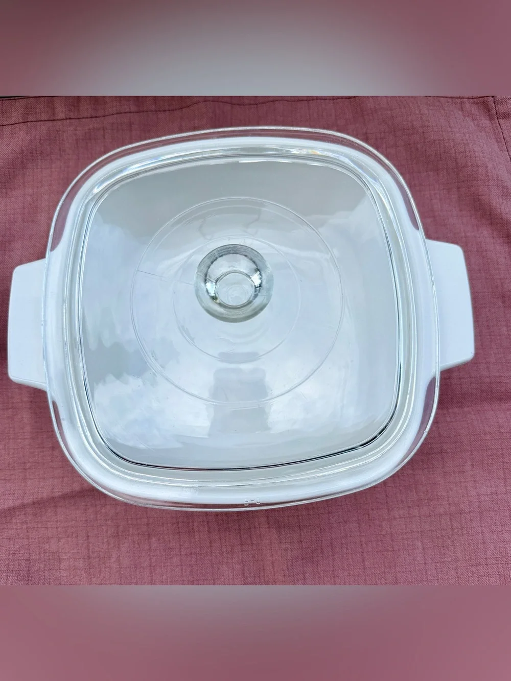 CorningWare White Casserole Dish with Red Tomato & Brown Herb Motif